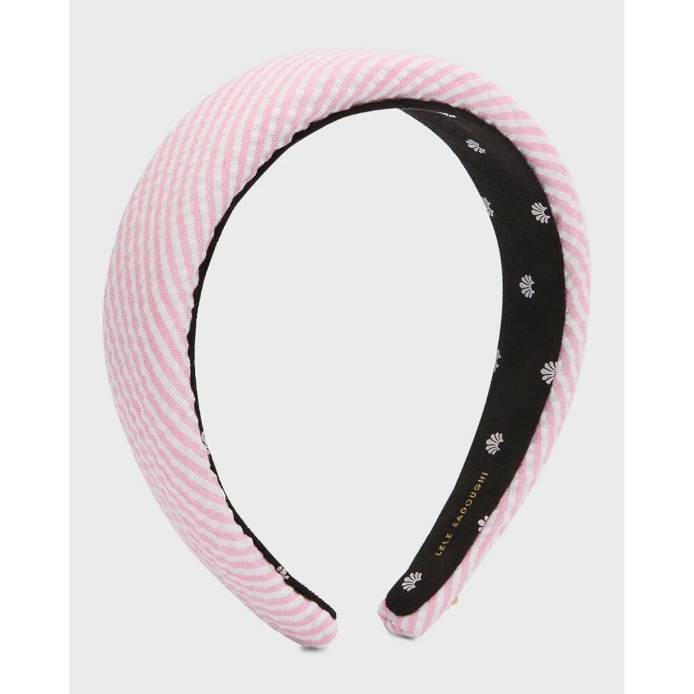 Lele Sadoughi Seersucker Alice Women’s Headband + Dust Bag -Pink